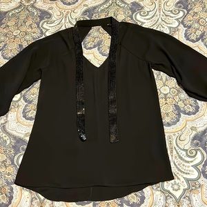 Express tuxedo backless blouse, size XS